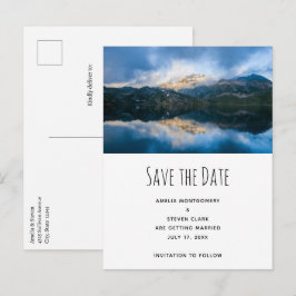 Berge und See Landschaftliche Natur Foto Hochzeit Ankündigungspostkarte