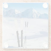 Berge und Skiausrüstung Glasuntersetzer (Rückseite)