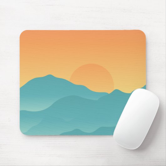 Berge und Sonne Mousepad (Mit Mouse)