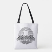 Berge und Sonne Tasche (Rückseite)