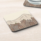 Berge und Stadt Getränkeuntersetzer (Linke Seite)