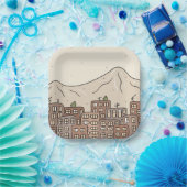 Berge und Stadt Pappteller (Party)