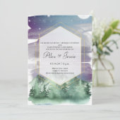 Berge und Sternenhimmel Einladung (Stehend Vorderseite)