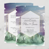 Berge und Sternenhimmel Einladung (Vorne/Hinten)