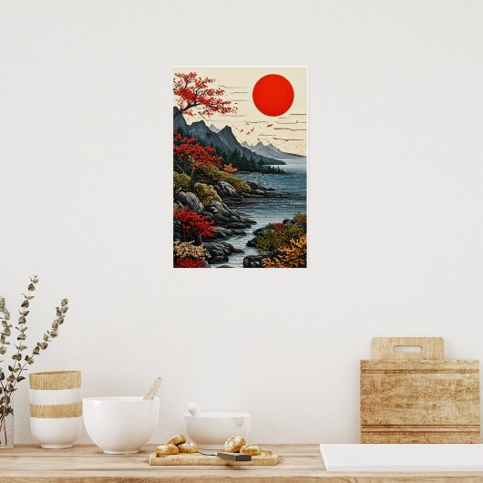 Berge und Wälder Poster (Küche)