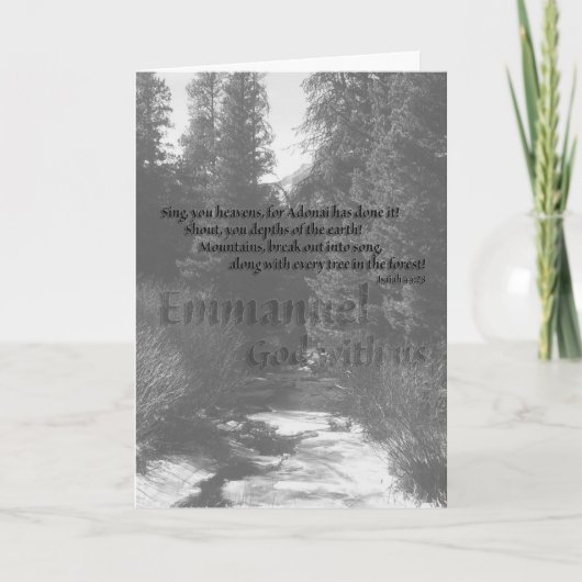 Berge und Waldweihnachtskarte Feiertagskarte (Vorderseite)