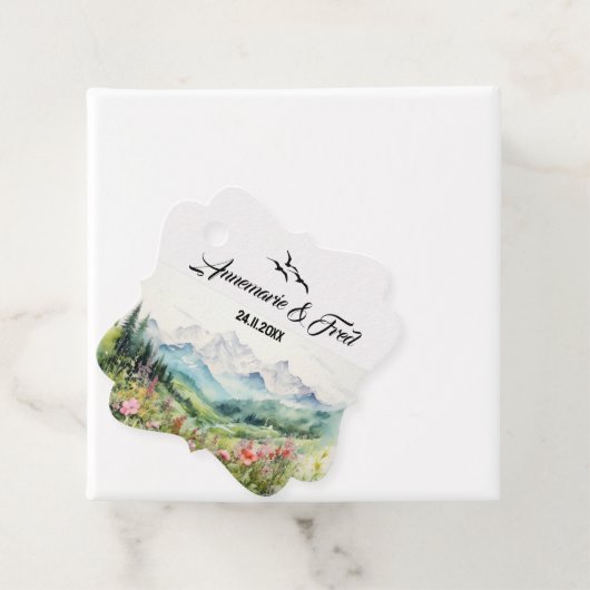 Berge und Wildblume Geschenkanhänger (Beispiel)