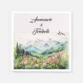 Berge und Wildblume Serviette (Vorderseite)