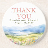 Berge und Wildblumen Danke Getränkeuntersetzer (Vorne)