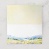 Berge und Wildblumen Elegante Hochzeiten Platzkarte (Außenseite Aufgefaltet)