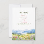 Berge und Wildblumen Kleine Hochzeiten Save The Date (Vorderseite)