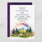 Berge und Wildblumen Landschaft Hochzeit Invita Einladung (Vorne/Hinten)