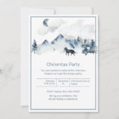 Berge und Wolf Weihnachtsgebirge Party Einladung (Vorderseite)