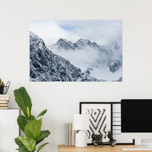 Berge und Wolken Poster (Heimbüro)