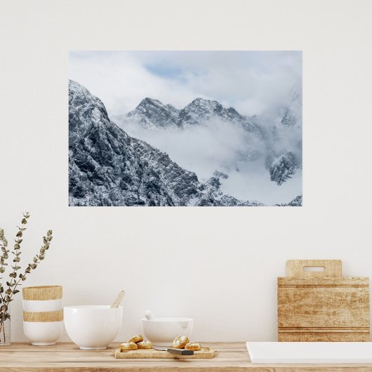 Berge und Wolken Poster (Küche)