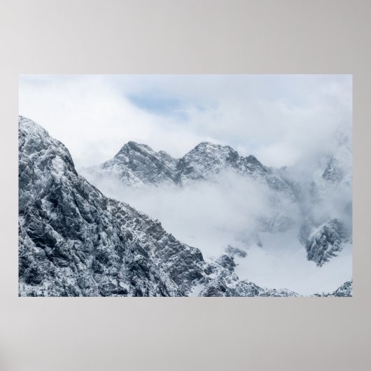 Berge und Wolken Poster (Vorne)