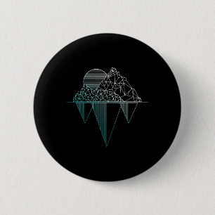 Berge Vintage Wandern Camping Trekking Bergsteigen Button