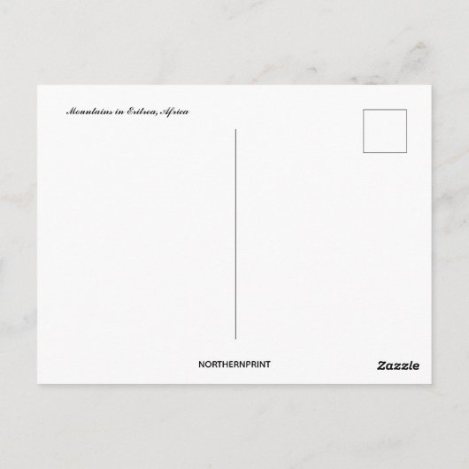 Berge von Eritrea und Afrika Postkarte (Rückseite)