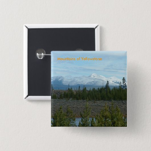 Berge von Yellowstone-Knopf Button (Vorne & Hinten)