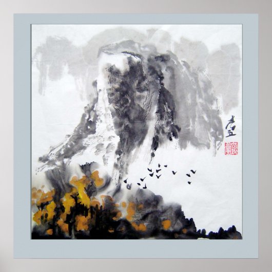 Berge, Wälder und Blume - Chinesische Kunst Poster (Vorne)