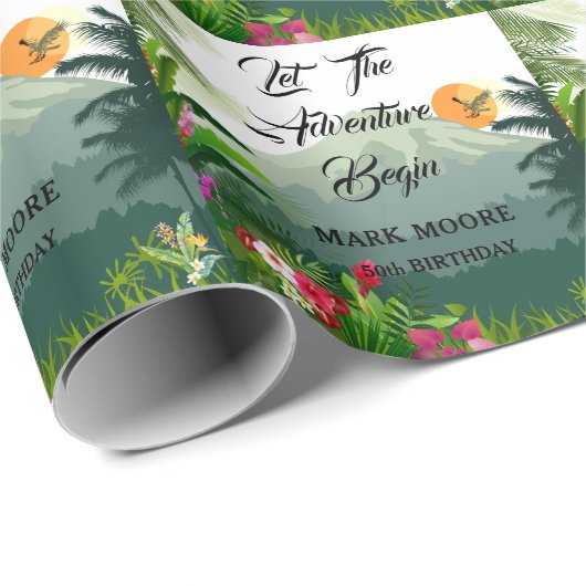 Berge, Wälder und Sonnenuntergänge Geschenkpapier (Rolleneckpunkt)