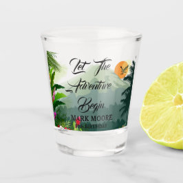 Berge, Wälder und Sonnenuntergänge Schnapsglas