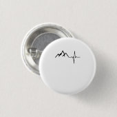 Berge Wandern Herzschlag Button (Vorne & Hinten)