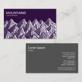 Berge - Weiß und Tief Lila 25003a Visitenkarte (Vorne/Hinten)