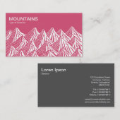 Berge - Weiß und Tief Rosa Visitenkarte (Vorne/Hinten)