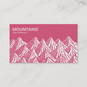 Berge - Weiß und Tief Rosa Visitenkarte