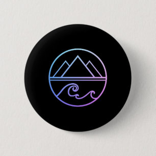 Berge Wellen Natur Outdoor Surfen Wandern Surfer  Button