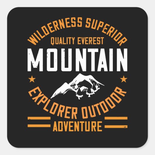 Berge - Wilderness Explorer Outdoor Adventure Quadratischer Aufkleber (Vorderseite)
