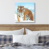 Berge Winterschnee Natur Foto Tiger Leinwand (Insitu (Schlafzimmer))