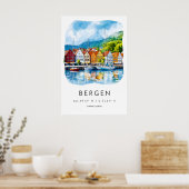 Bergen Aquarell 2 Poster (Küche)