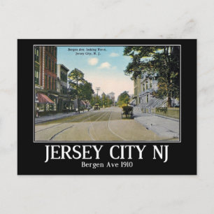 Bergen Ave, Jersey City, New Jersey, Vintage Postkarte