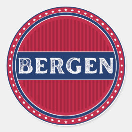 Bergen City Pride Emblem – Norwegische Identität Runder Aufkleber