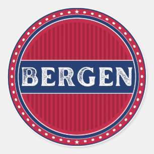 Bergen City Pride Emblem – Norwegische Identität Runder Aufkleber
