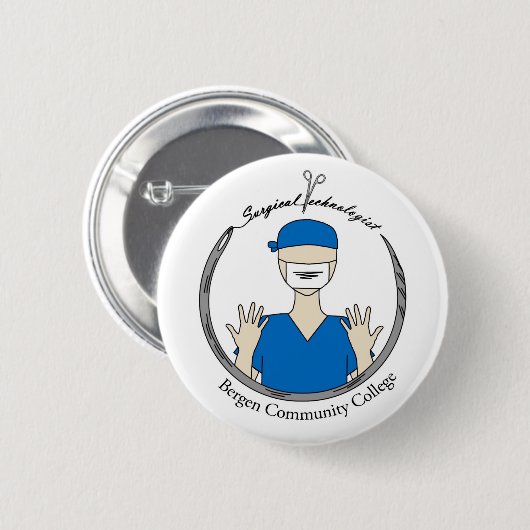 Bergen Community College Surgical Technologist Button (Vorne & Hinten)