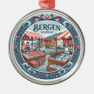 Bergen Fischmarkt (Fisketorget) Norwegen Ornament Aus Metall