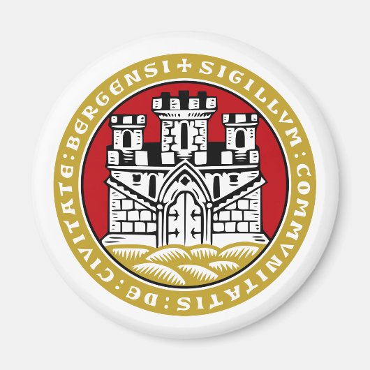 Bergen komm, Norwegen Magnet (Vorne)