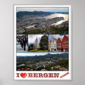 Bergen - Norge - I Liebe - Poster (Vorne)