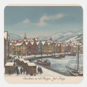 Bergen, Norway Christmas Stickers (Vorderseite)