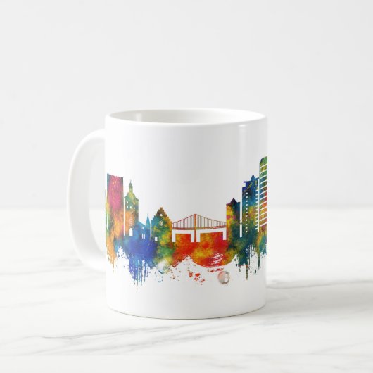 Bergen Norway Skyline Kaffeetasse (Vorderseite Links)