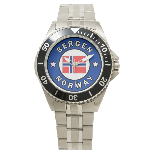 Bergen Norwegen Armbanduhr (Vorderseite)