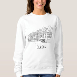 Bergen Norwegen Beautiful Streetscape Line Zeichne Sweatshirt
