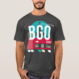 Bergen Norwegen BGO Airport Code Gepäckmarke E T-Shirt