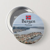 Bergen Norwegen Button (Vorne & Hinten)