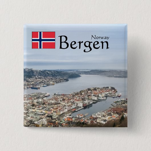 Bergen Norwegen Button (Vorderseite)