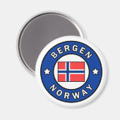 Bergen Norwegen Magnet (Vorderseite/Rückseite)