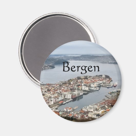 Bergen Norwegen Magnet (Vorderseite/Rückseite)